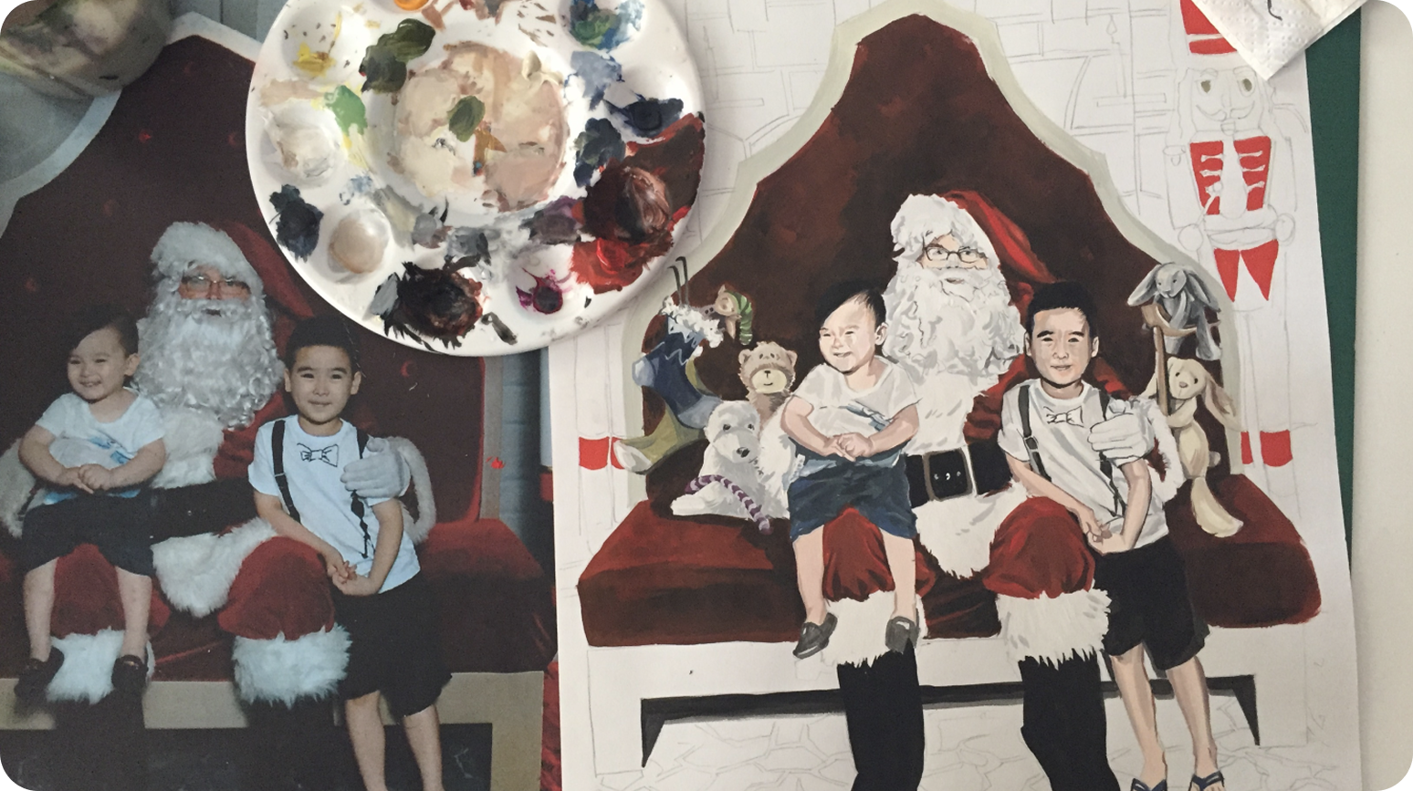 Childhood artwork collage